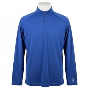 Zero Restriction Tour Series 1/4 Zip Pullover Royal Blue Golf Shirt Mens Small